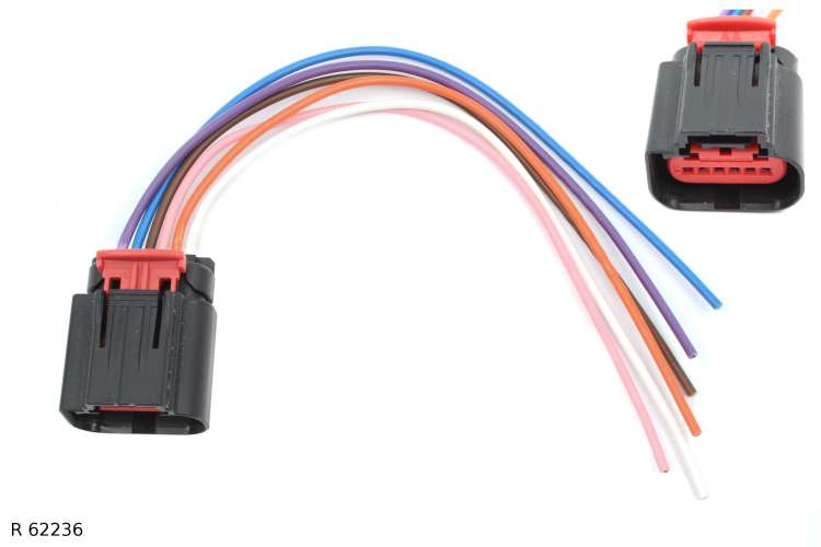 Connecteur électrique de réparation — boîtier papillon Citroën/Peugeot 2.2 HDi à partir de 2006, 6 broches, avec fils — R 62236 — vue 1