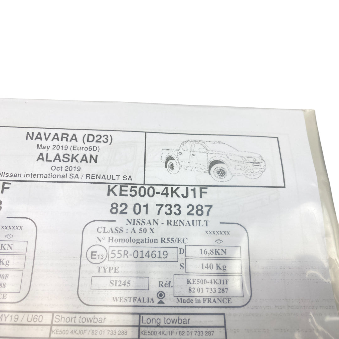 Pièce d'origine Attelage pour Nissan Navara D23 Renault Alaskan KE5004KJ1F
