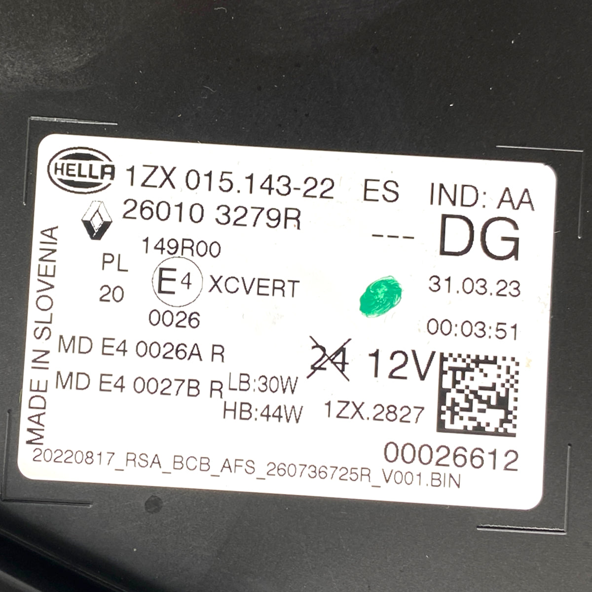 Pièce d'origine Phare avant droit pour Renault Megane EV E-Tech 260103279R