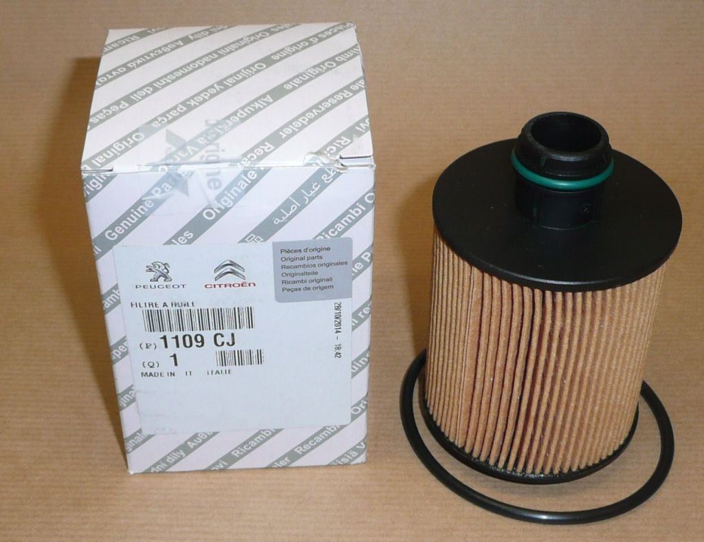 Filtre à huile d’origine PSA 1109.CJ pour Citroën Nemo et Peugeot Bipper 1.3 HDi — filtre et joint