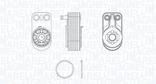 Dessin technique du fabricant — Radiateur d’huile — Magneti Marelli 350300009500