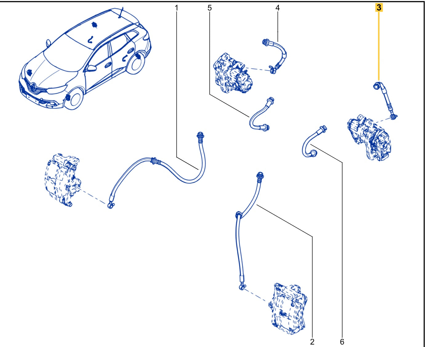 Pièce d'origine Flexible de frein arrière gauche pour Renault Kadjar 463167096R