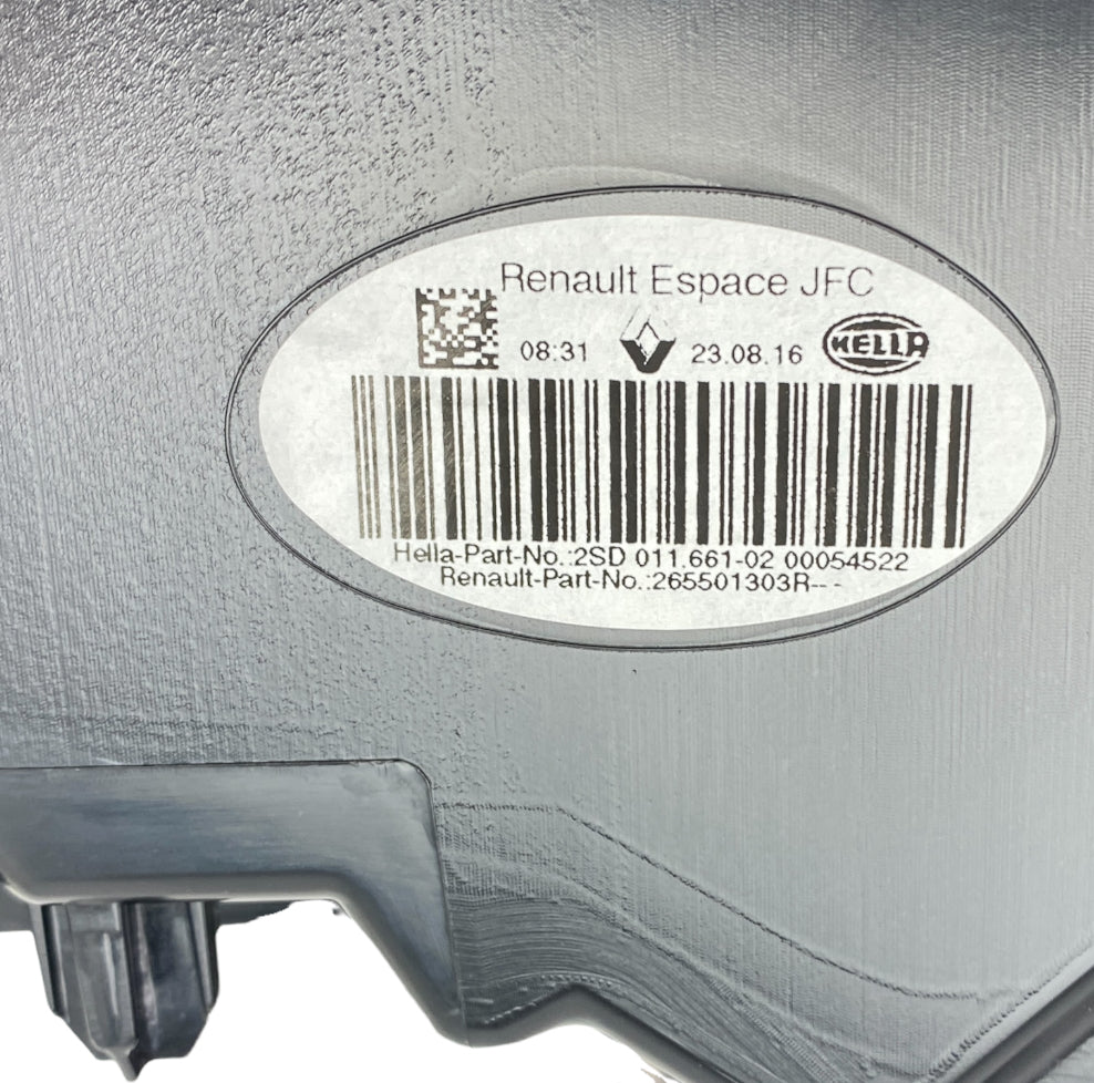Pièce d'origine Feu arrière droit pour Renault Espace V 265501303R