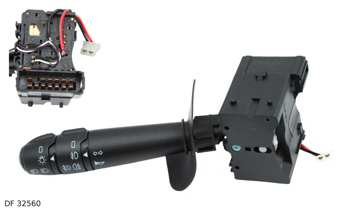 Commodo d’éclairage pour Renault Kangoo et Mégane, avec commande d’antibrouillards avant, avec avertisseur sonore — DF 32560 — vue 1
