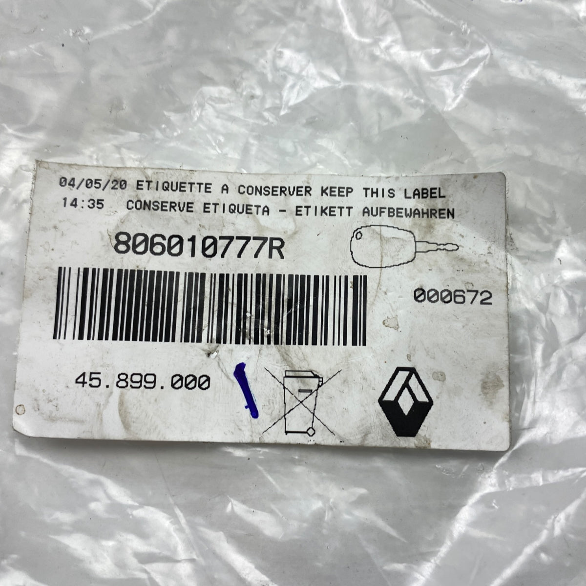 Pièce d'origine Neiman pour Renault 806010777R