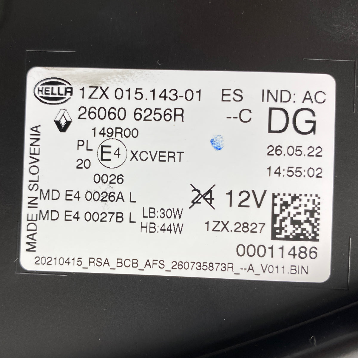 Pièce d'origine Phare avant gauche pour Renault Megane E-Tech 260606256R