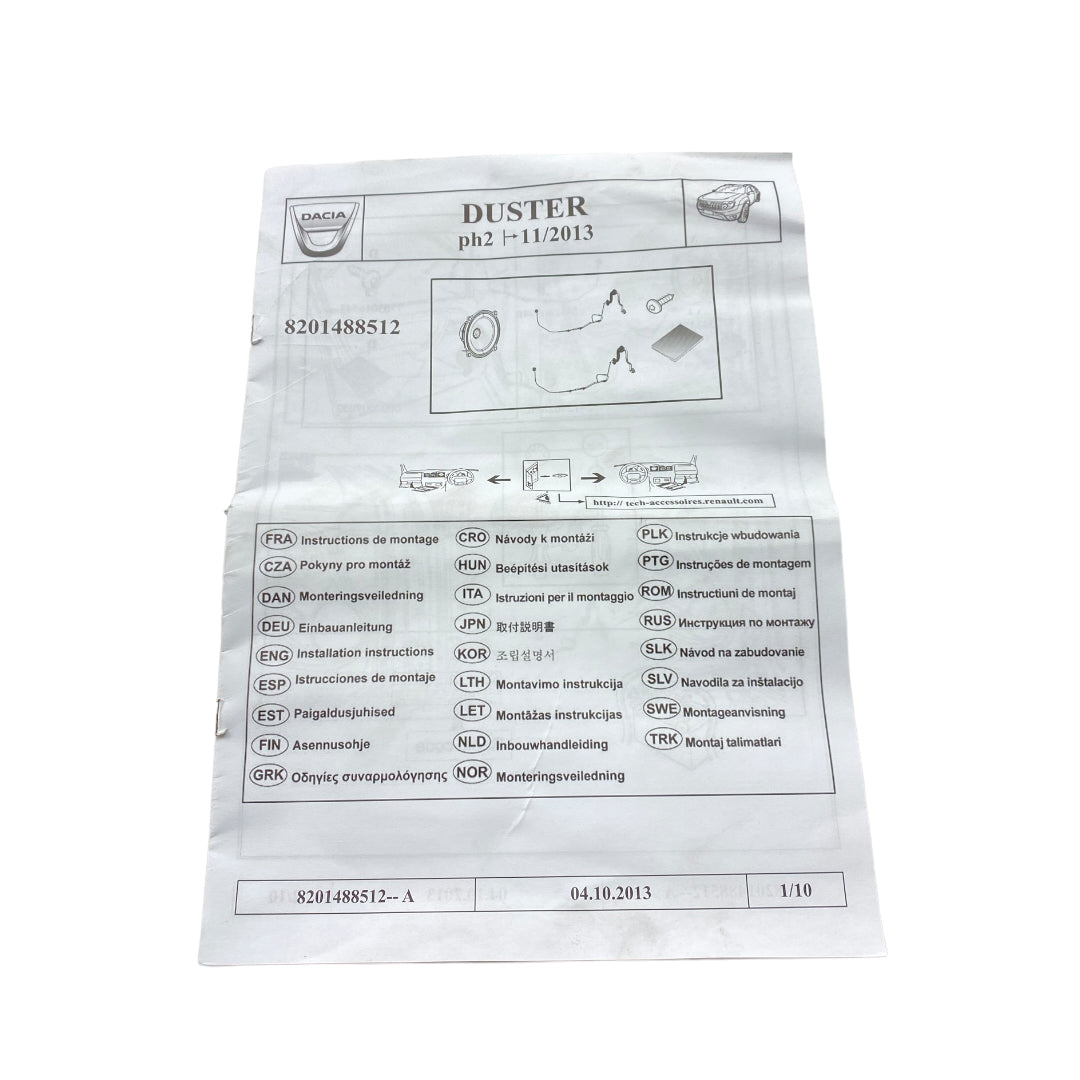 Pièce d'origine Haut-parleur de porte pour Dacia Duster I 8201488512