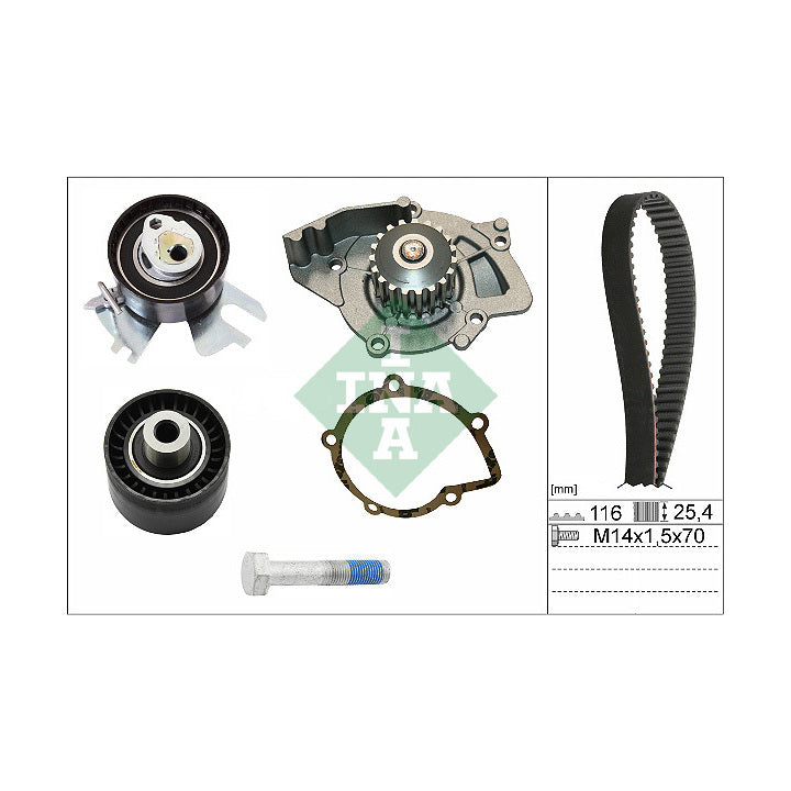 Kit de distribution avec pompe à eau INA 530044930