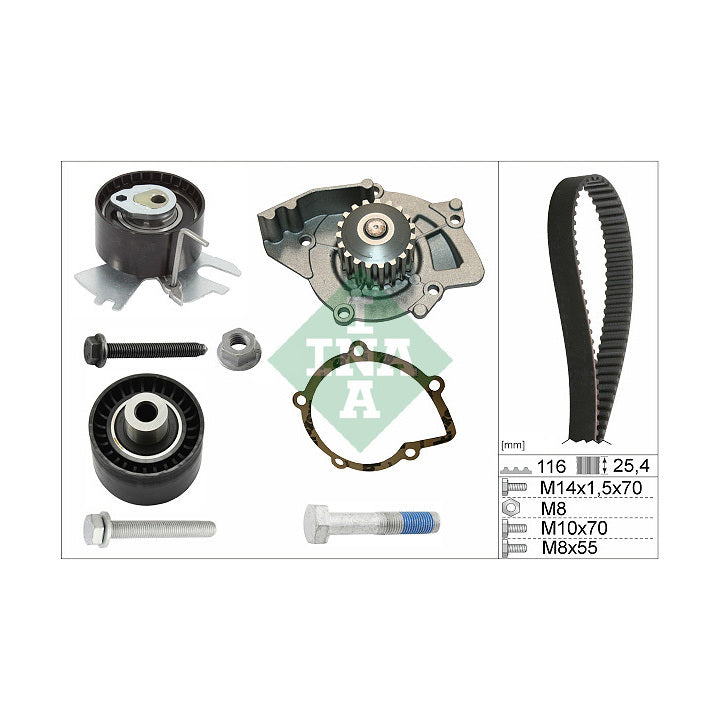 Kit de distribution avec pompe à eau INA 530055831