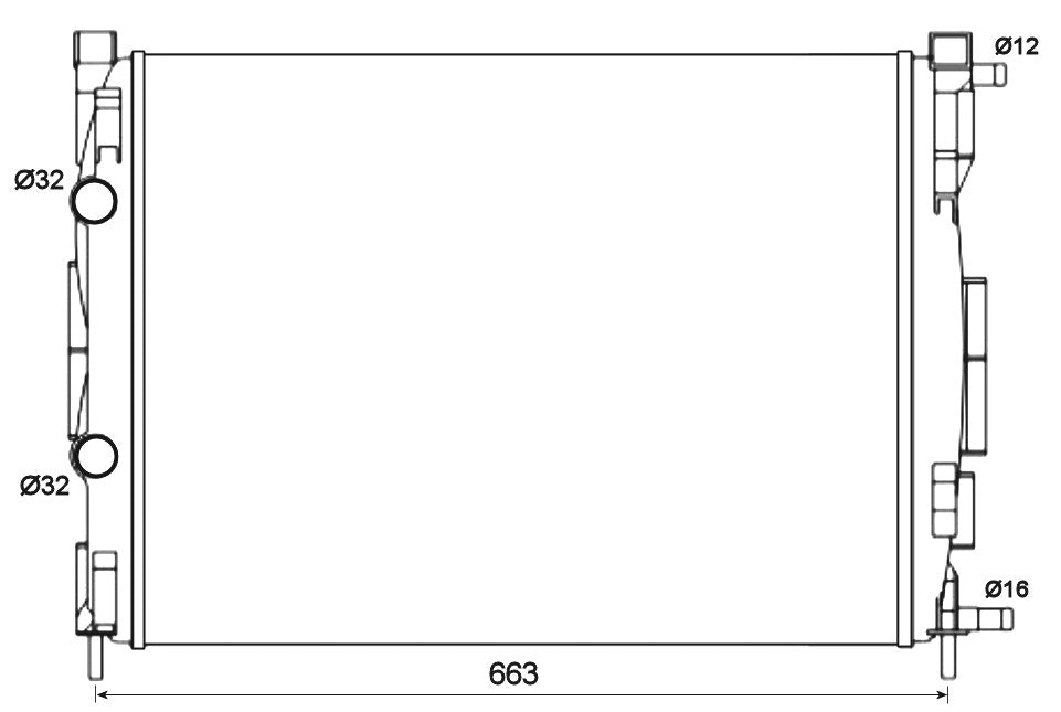 Schéma technique du fabricant — Radiateur de refroidissement moteur NRF 58327