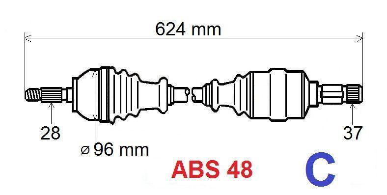 ARBRE DE TRANSMISSION.CITROEN XM,PEUGEOT 607 3.0 V6 3272.0R 32720R.