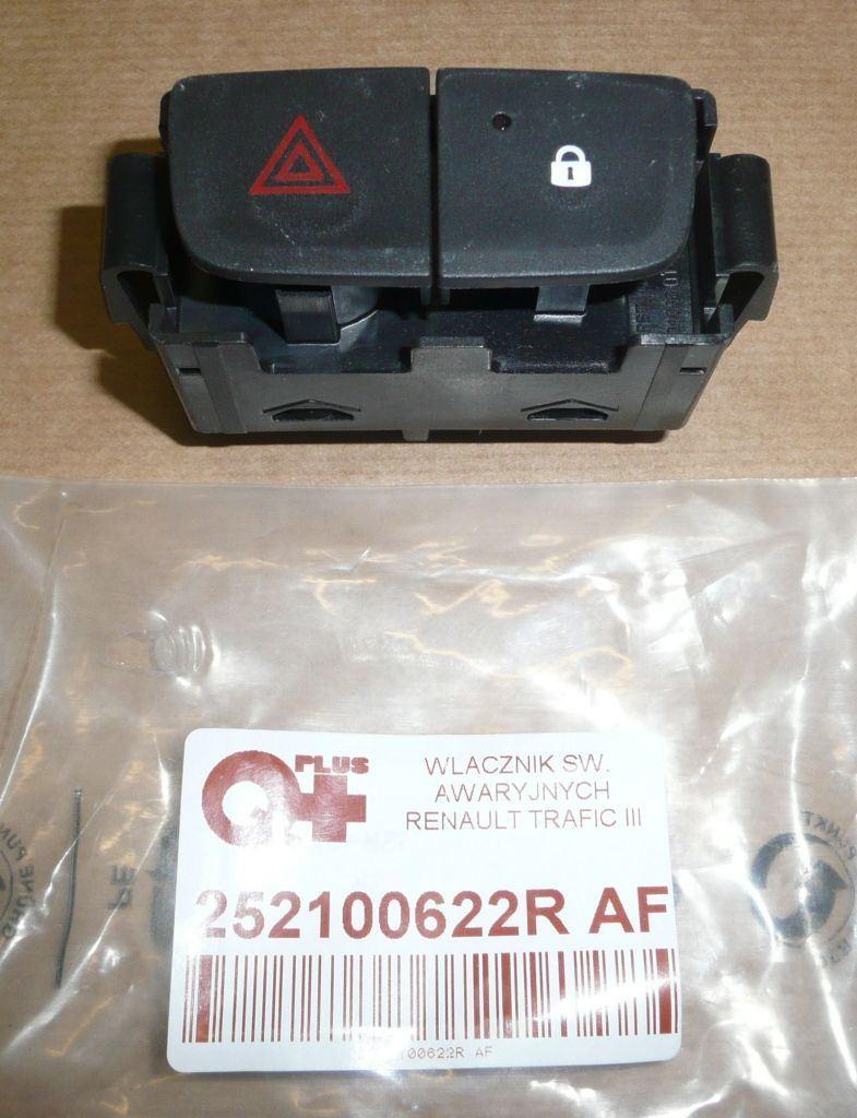 BOUTON DE FEUX DE DÉTRESSE RENAULT TRAFIC III 252106548R.