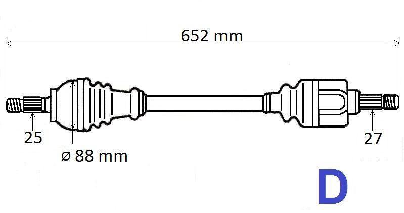 ARBRE DE TRANSMISSION.DACIA DUSTER II 4X4 1. 391017275R.