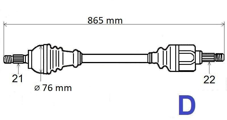 ARBRE DE TRANSMISSION.CITROEN C3 1.4HDI/1.4VTI 3273.WG 3273WG.
