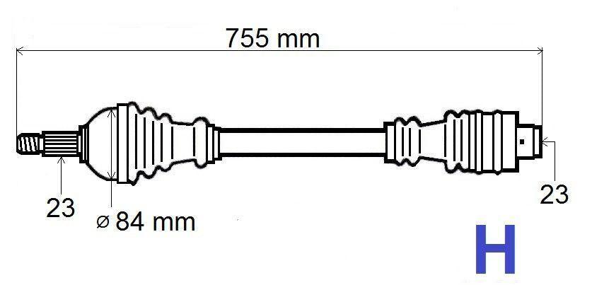 ARBRE DE TRANSMISSION.DACIA LOGAN 1.5DCI 05> 6001548660.