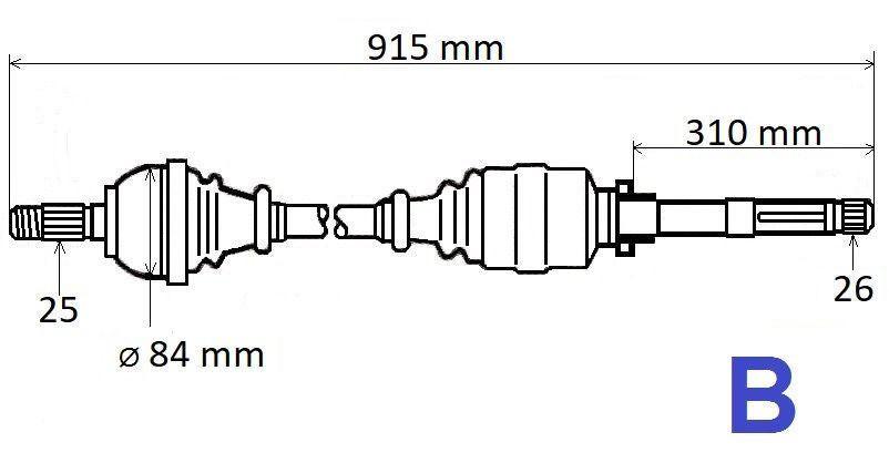 ARBRE DE TRANSMISSION.RENAULT CAPTUR 1.5DCI 13 391000367R.
