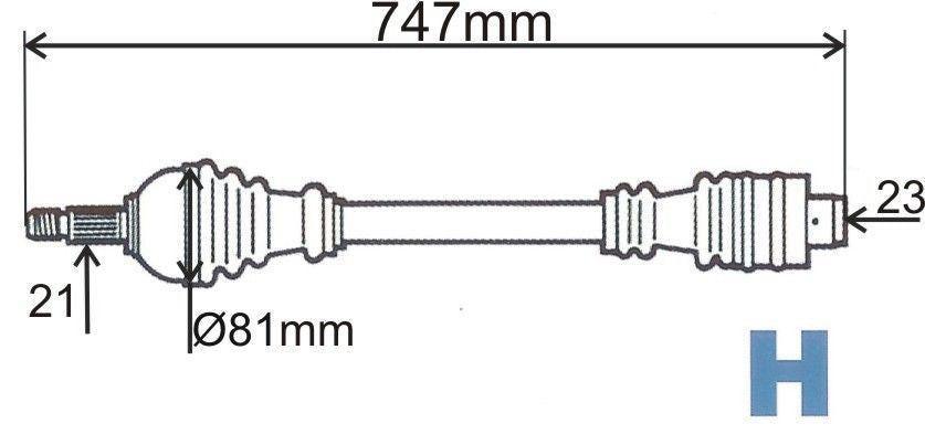 ARBRE DE TRANSMISSION.RENAULT KANGOO 1.5DCI/1. 7701352882.