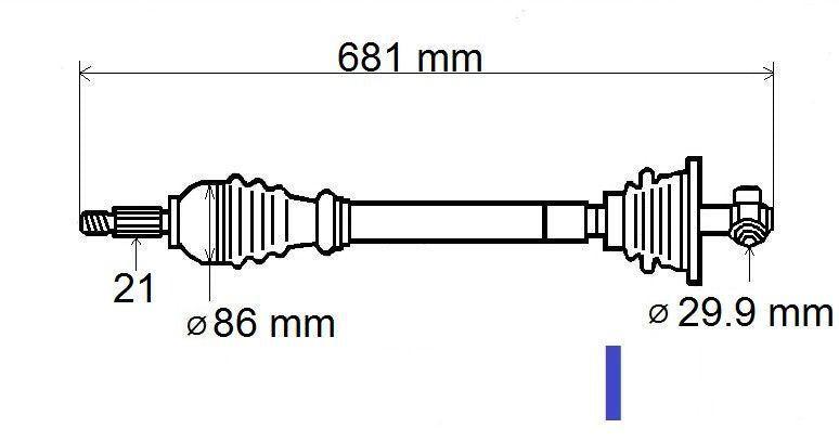 ARBRE DE TRANSMISSION.DACIA LOGAN 1.4 GAUCHE 6001548102.