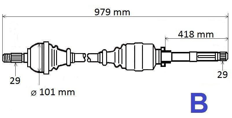 ARBRE DE TRANSMISSION.RENAULT KOLEOS 1.6/2.0DC 391000606R.