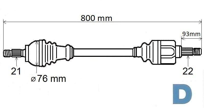 ARBRE DE TRANSMISSION.PEUGEOT 106,CITROEN AX,SAXO,1. 3273.56 327356.