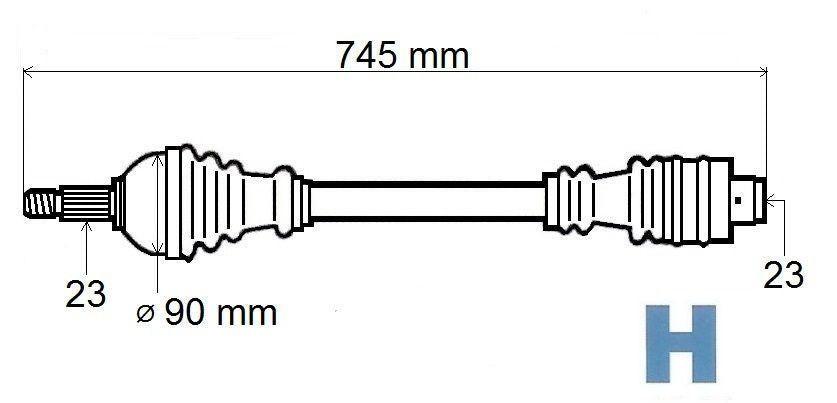 ARBRE DE TRANSMISSION.RENAULT LAGUNA 1.9 DTI,DACIA 7700107764.