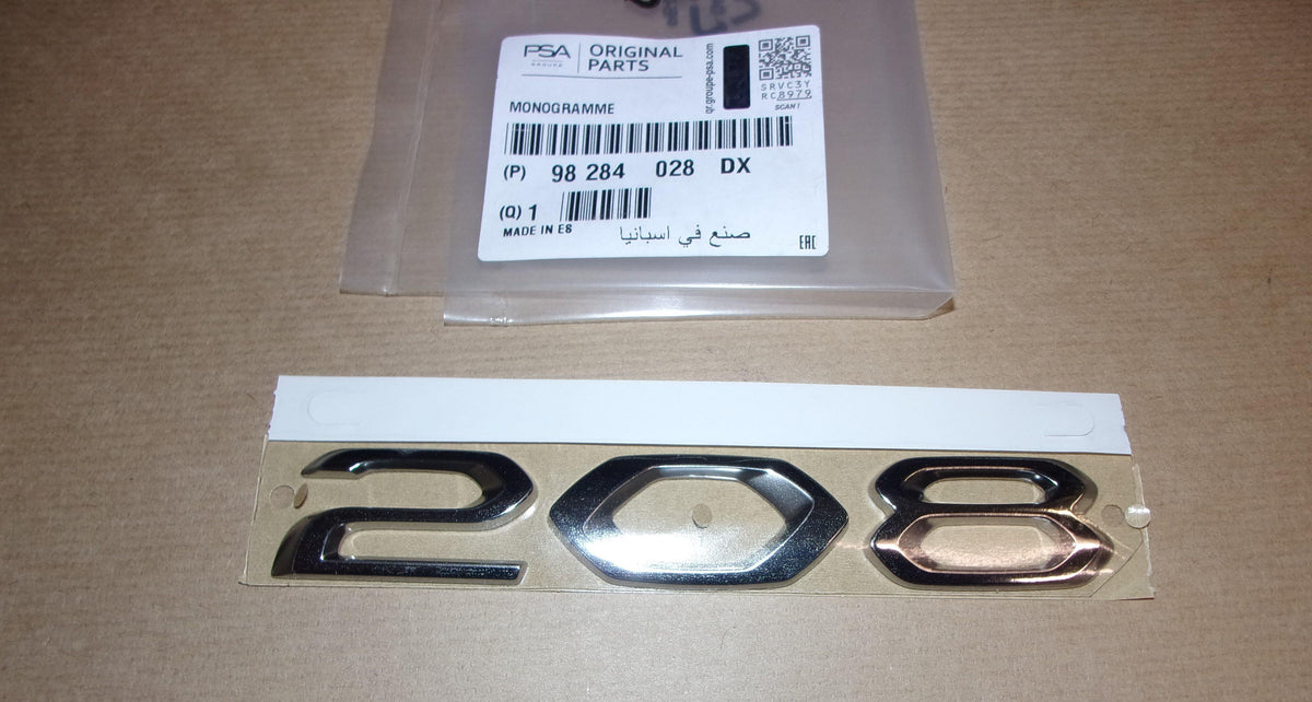 L'EMBLEME PEUGEOT 208 II ARRIERE 98284028DX.