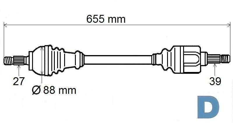 ARBRE DE TRANSMISSION.RENAULT SCENIC III 1.6DC 8200725512.