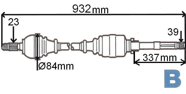 ARBRE DE TRANSMISSION.RENAULT MEGANE II 2.0 16 7701352552.