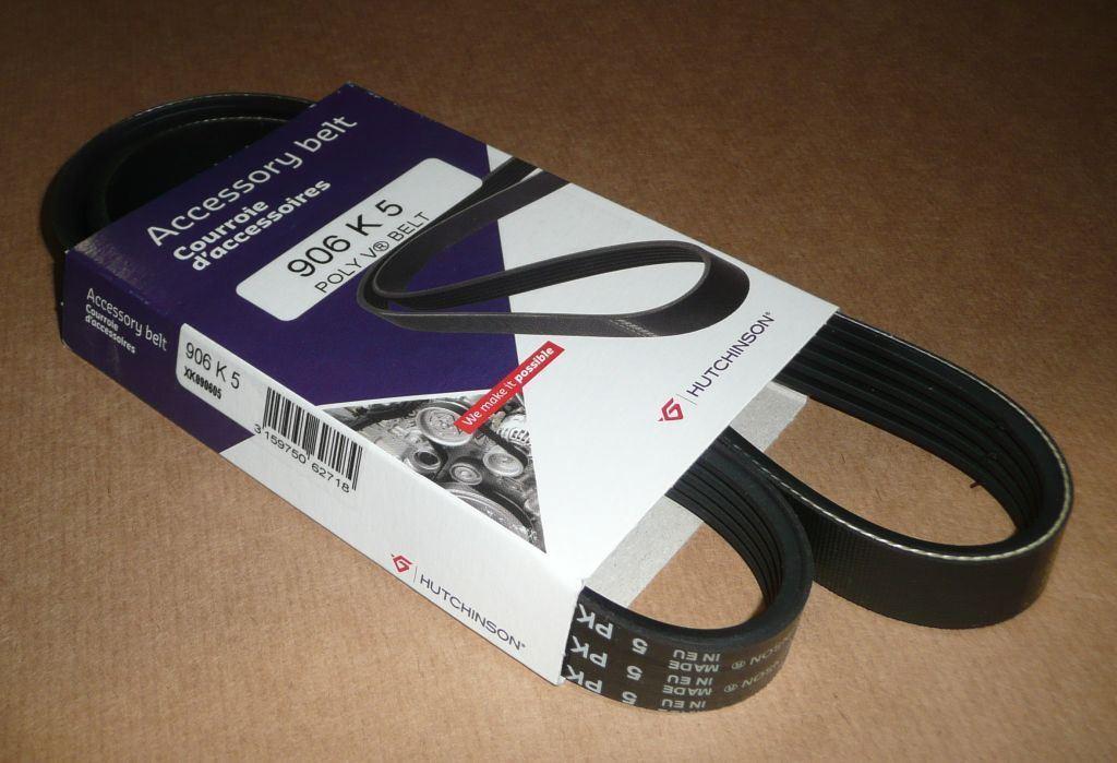COURROIE TRAPÉZOIDALE.5PK906 1.2 CLIM 7700867939.