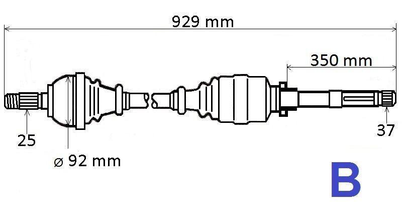 ARBRE DE TRANSMISSION.CITROEN C5 II 3.0 V6 24V 3273.RF 3273RF.