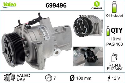 Compresseur, climatisation — Valeo 699496