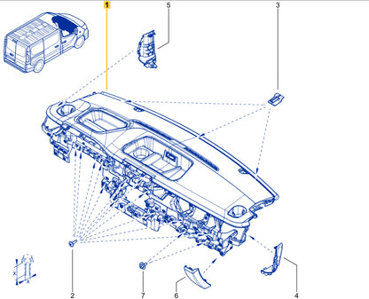 Pièce d'origine Tableau de bord avec console pour Renault Trafic III IV Nissan NV300 2021 681008379R