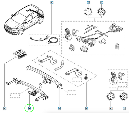 Pièce d'origine Attelage pour Dacia Sandero Stepway II 8201654571