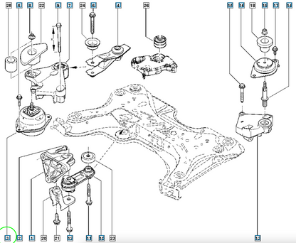 Pièce d'origine Support moteur pour Renault Laguna II 8200181589