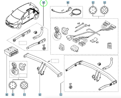 Pièce d'origine Kit de montage d'attelage pour Renault Clio IV 8201530033