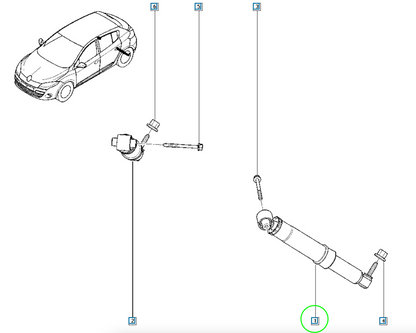 Pièce d'origine Amortisseur arrière pour Renault Megane III 562104554R