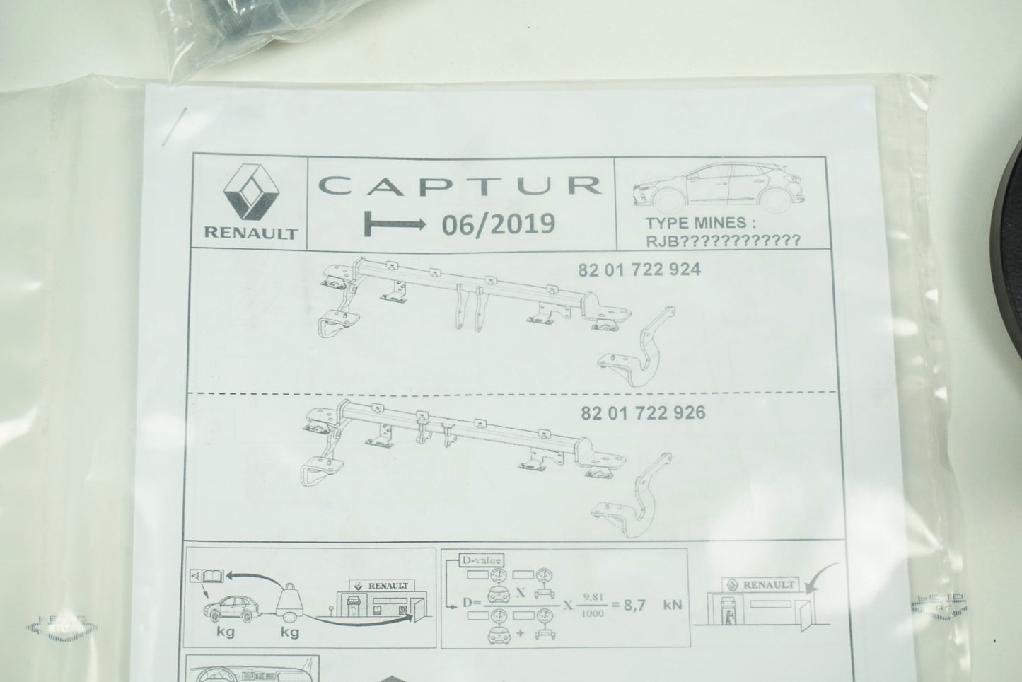 Pièce d'origine Traverse support d'attelage pour Renault Captur II 8201722924