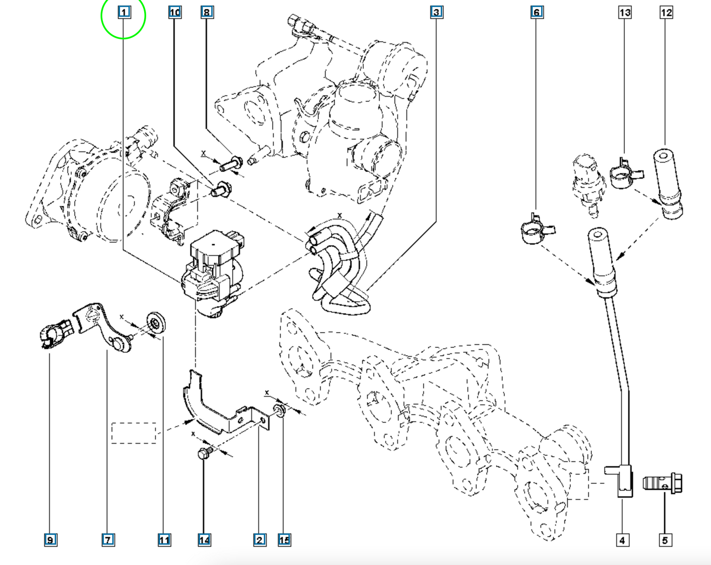 Pièce d'origine Vanne EGR avec capteur turbo pour Renault Dacia dCi 149567084R
