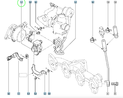 Pièce d'origine Vanne EGR avec capteur turbo pour Renault Dacia dCi 149567084R