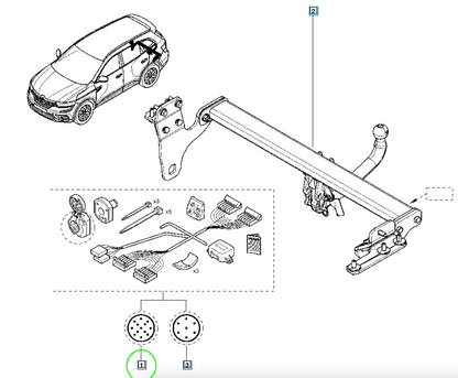 Pièce d'origine Faisceau d'attelage 13 broches pour Renault Koleos II 8201666347
