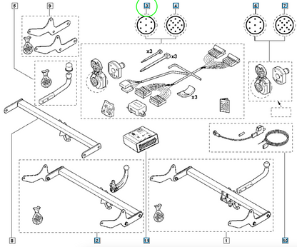 Pièce d'origine Faisceau d'attelage 7 broches pour Renault Laguna III 8201412915