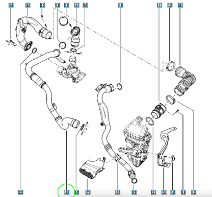 Pièce d'origine Durite de turbo pour Renault Twingo II 144607667R