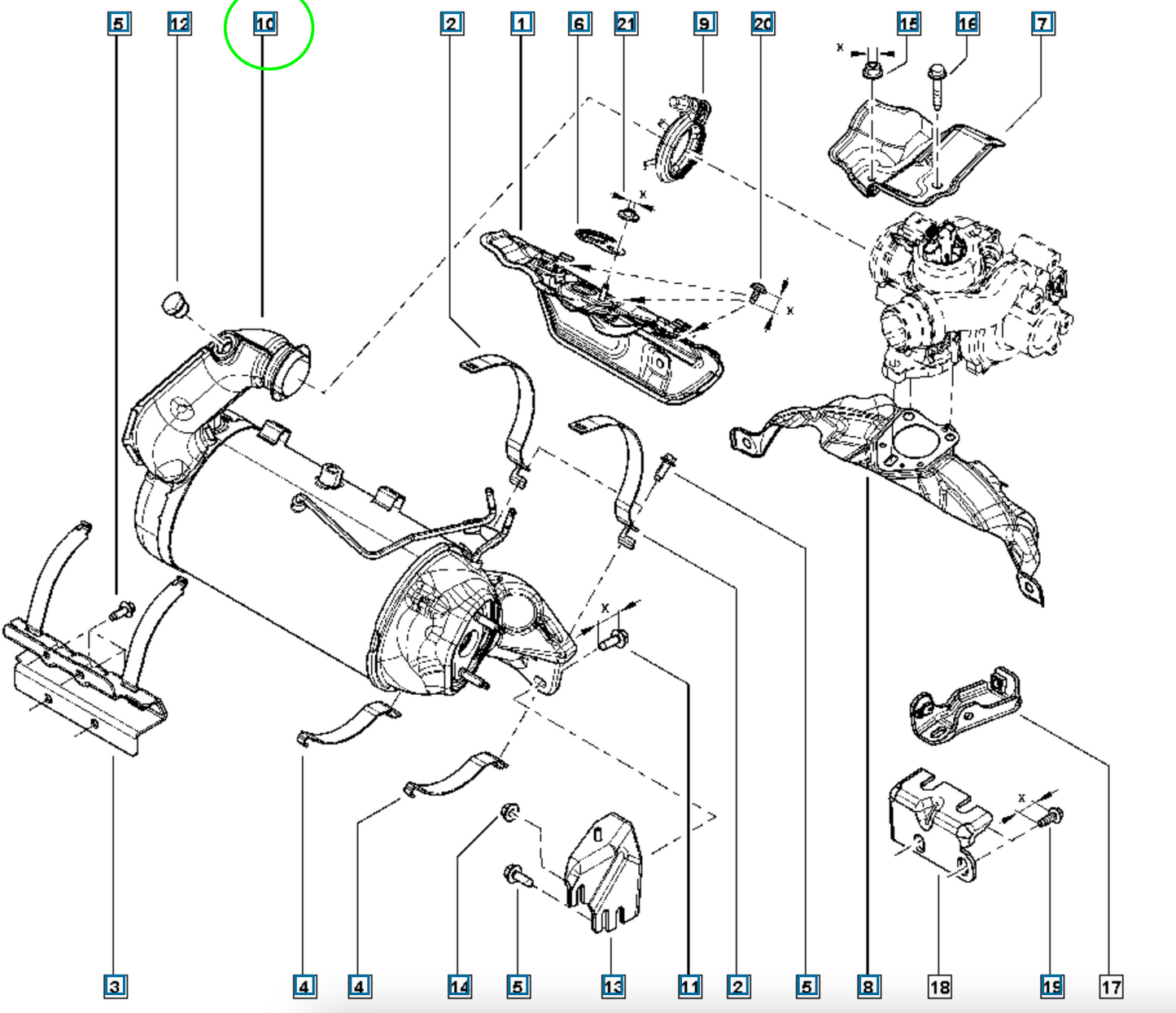 Pièce d'origine Filtre à particules FAP DPF 1.5 dCi pour Nissan Dacia Renault 208A00184R