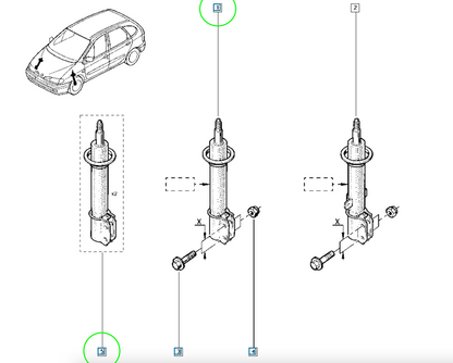Pièce d'origine Amortisseur avant neuf pour Renault Scenic I 543024308R