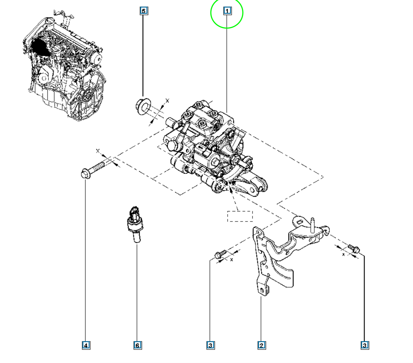 Pièce d'origine Pompe d'injection neuve pour Renault 1.5 dCi 167003669R