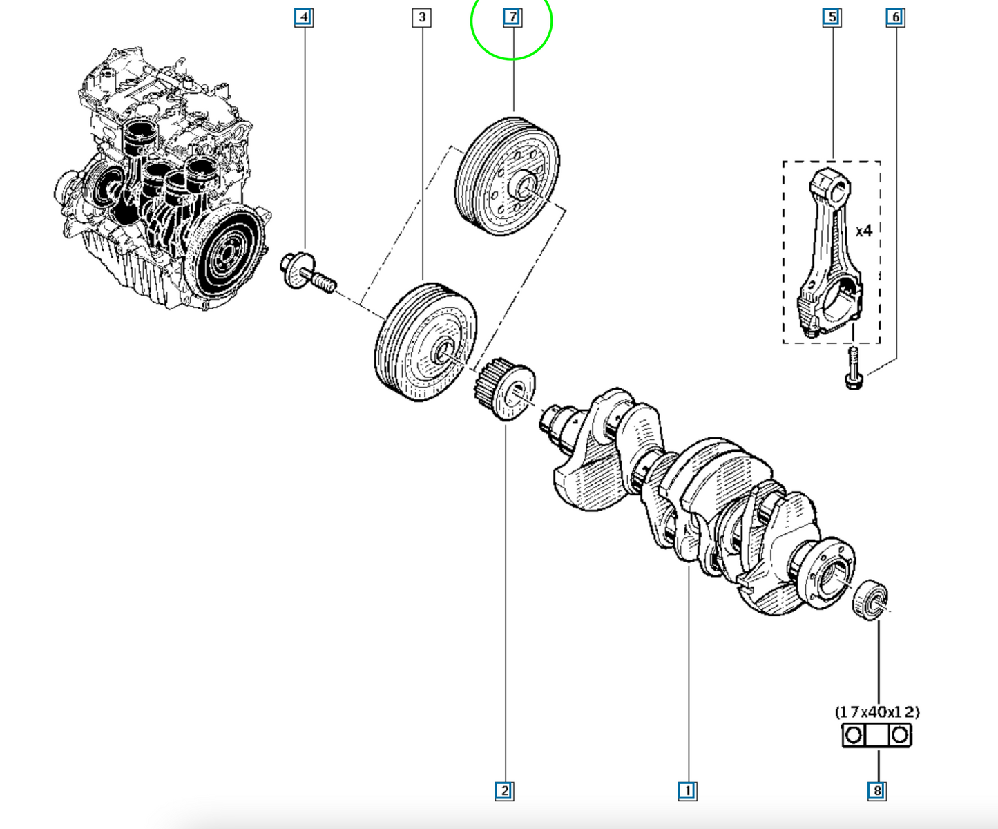 Pièce d'origine Poulie neuve pour Renault 8200619927