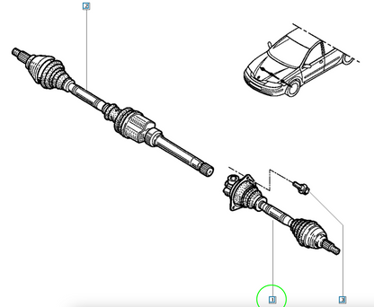 Pièce d'origine Cardan avant gauche neuf pour Renault Laguna II 7711134779