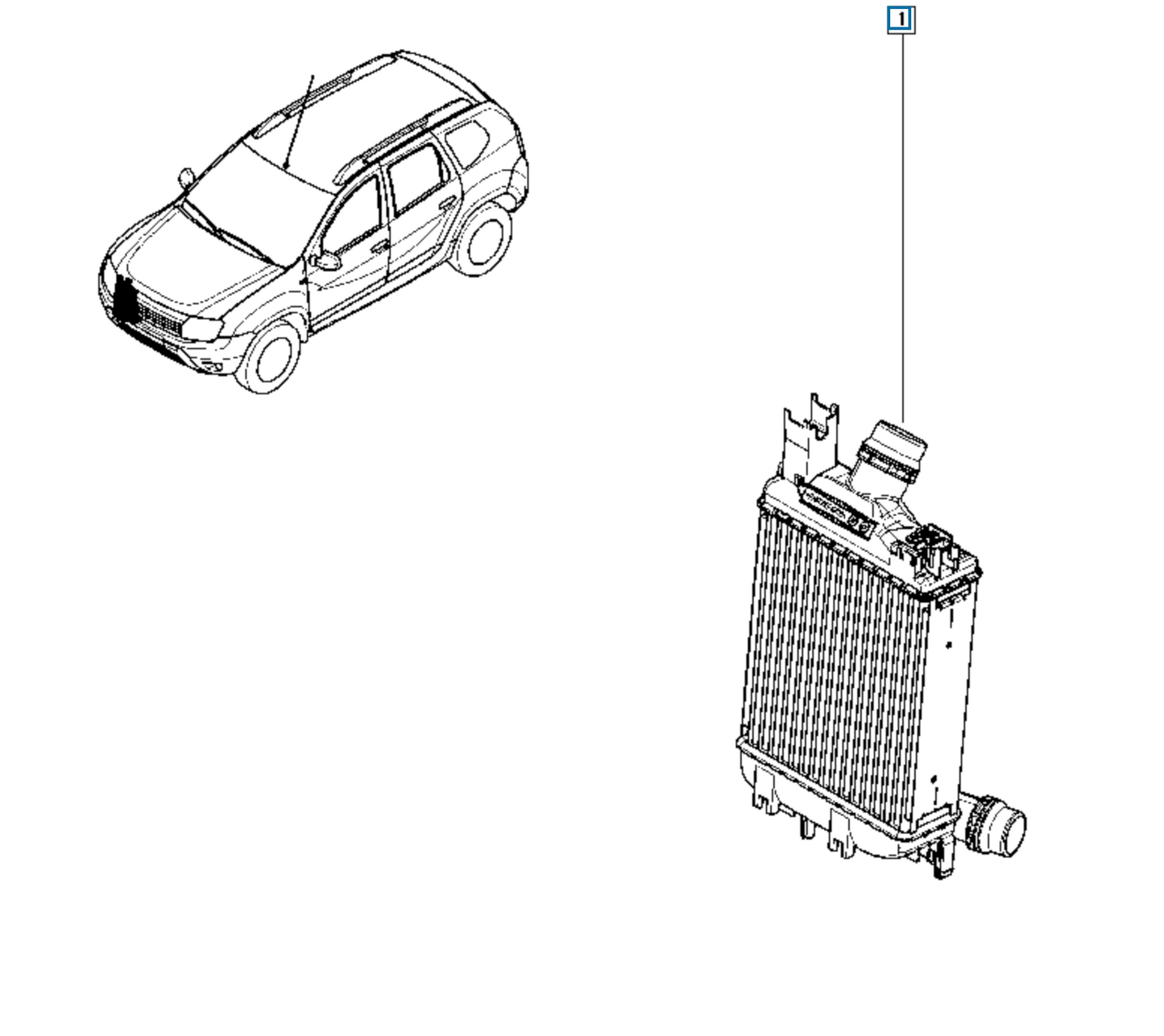 Pièce d'origine Échangeur d'air pour Dacia Duster Sandero 144967634R