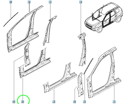 Pièce d'origine Bas de caisse avant droit neuf pour Dacia Duster 781160242R