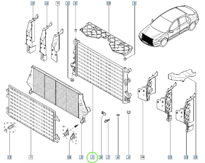 Pièce d'origine Radiateur moteur neuf pour Renault Laguna II 8200292771